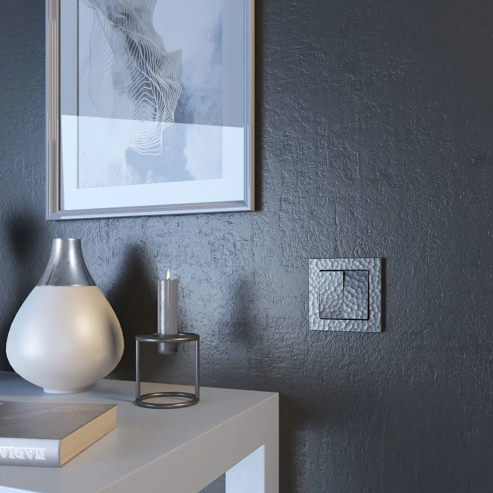 Выключатель проходной встраиваемый Werkel Hammer 2 клавиша цвет серебряный STLM-2126243 - Вид №3