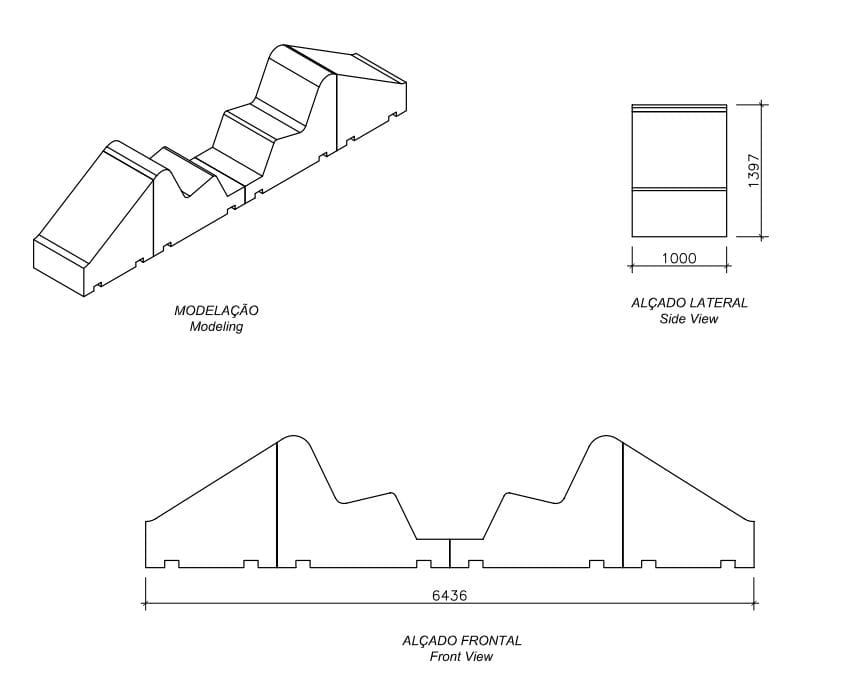 Модульная бетонная скамья без спинки amop Socialplay ARCH-00054531 - Вид №6