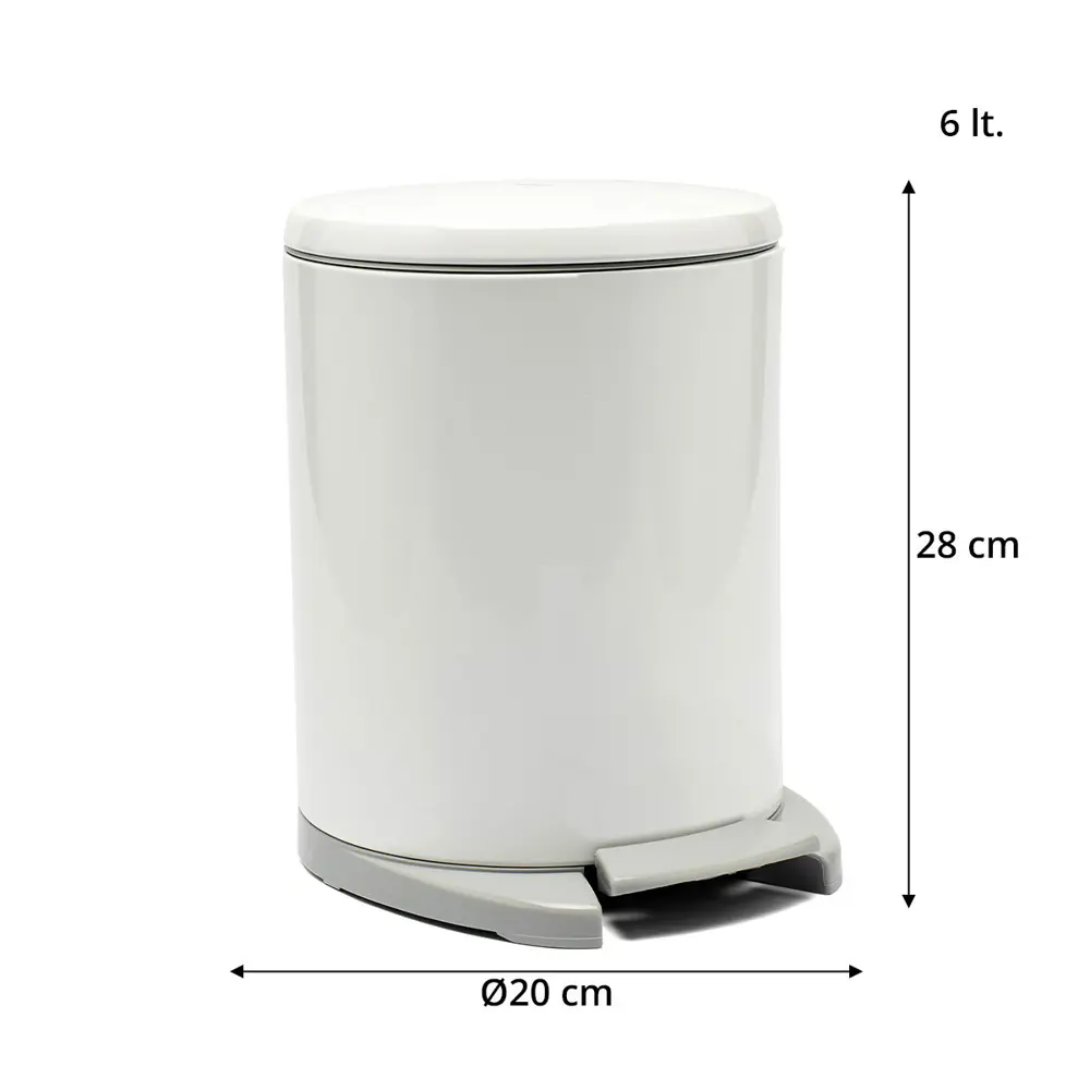 Контейнер для мусора Primanova M-E41-01-07 6 л металл цвет бело-серый Cigo STLM-2012940 - Вид №1