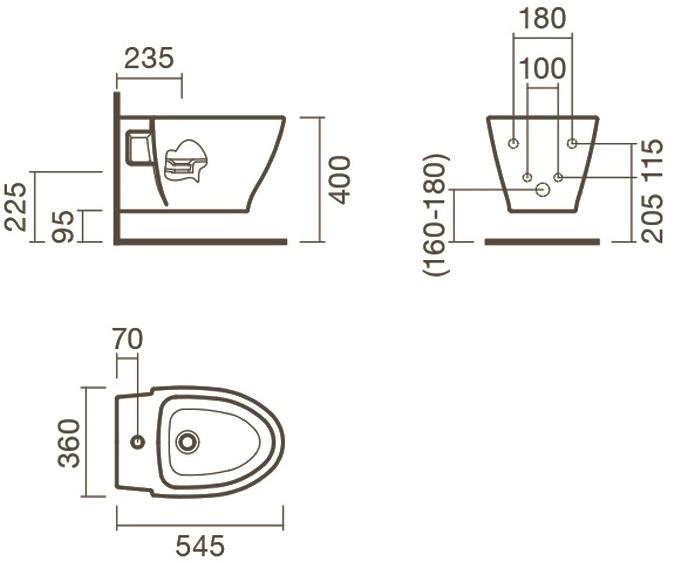 Биде подвесное Sanitana POP ART S10077734900000 ( JZBD3 )  - Вид №1