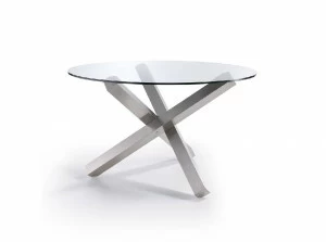 Обеденный стол круглый стеклянный 140см BZ951 от Angel Cerda ANGEL CERDA  00-3865609 Прозрачный;хром