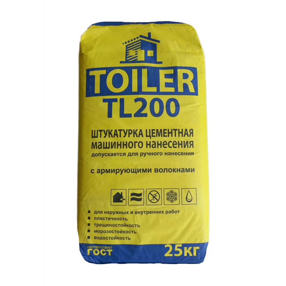 Штукатурка цементная механизированная Toiler TL200 25 кг STLM-2037653
