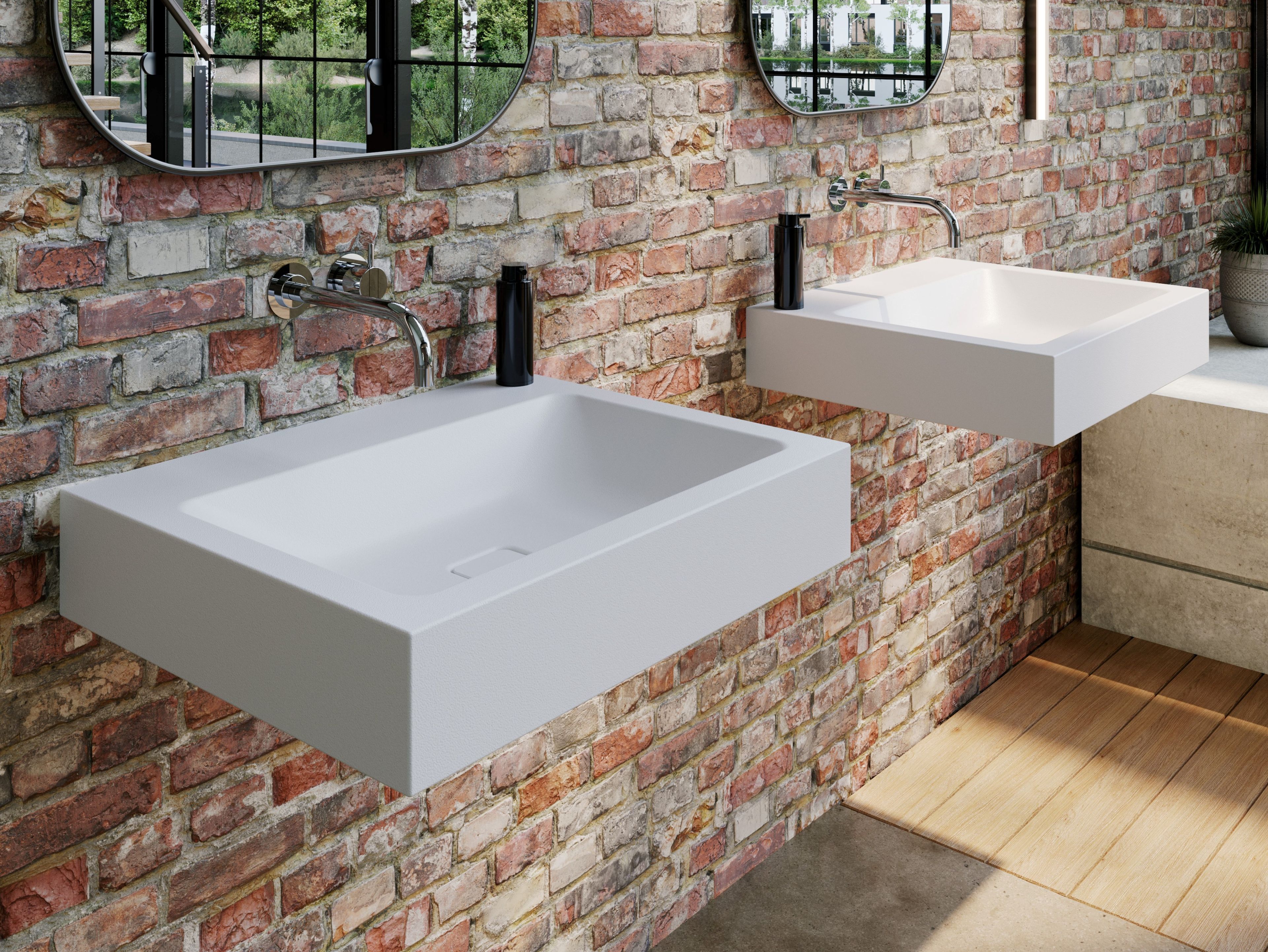 Прямоугольный подвесной умывальник из эмалированной стали KALDEWEI CONO ARCH-00043481