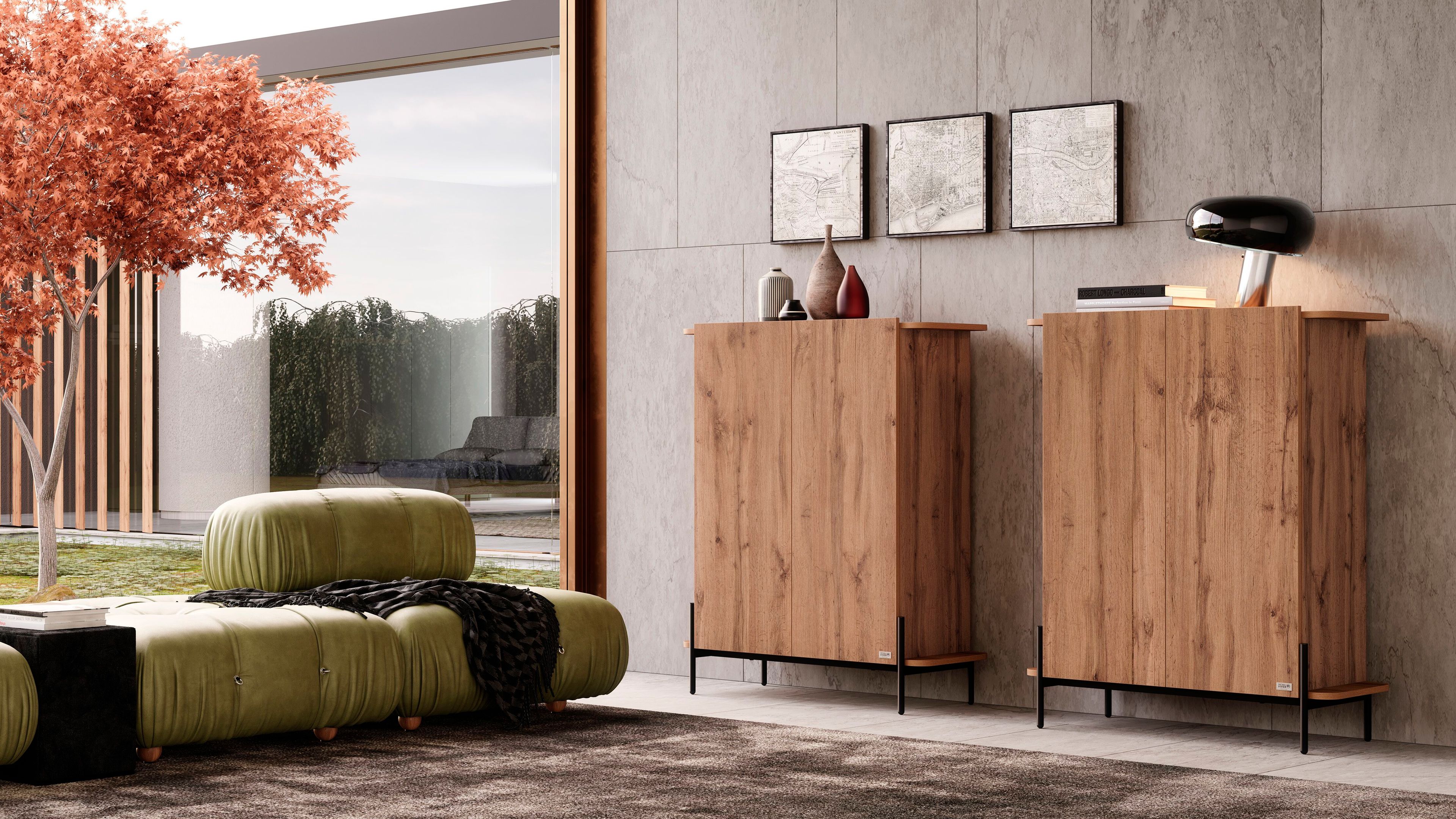 Буфет из меламиновой ткани с распашными дверцами Mobili Fiver OLIVA ARCH-00072799 - Вид №3