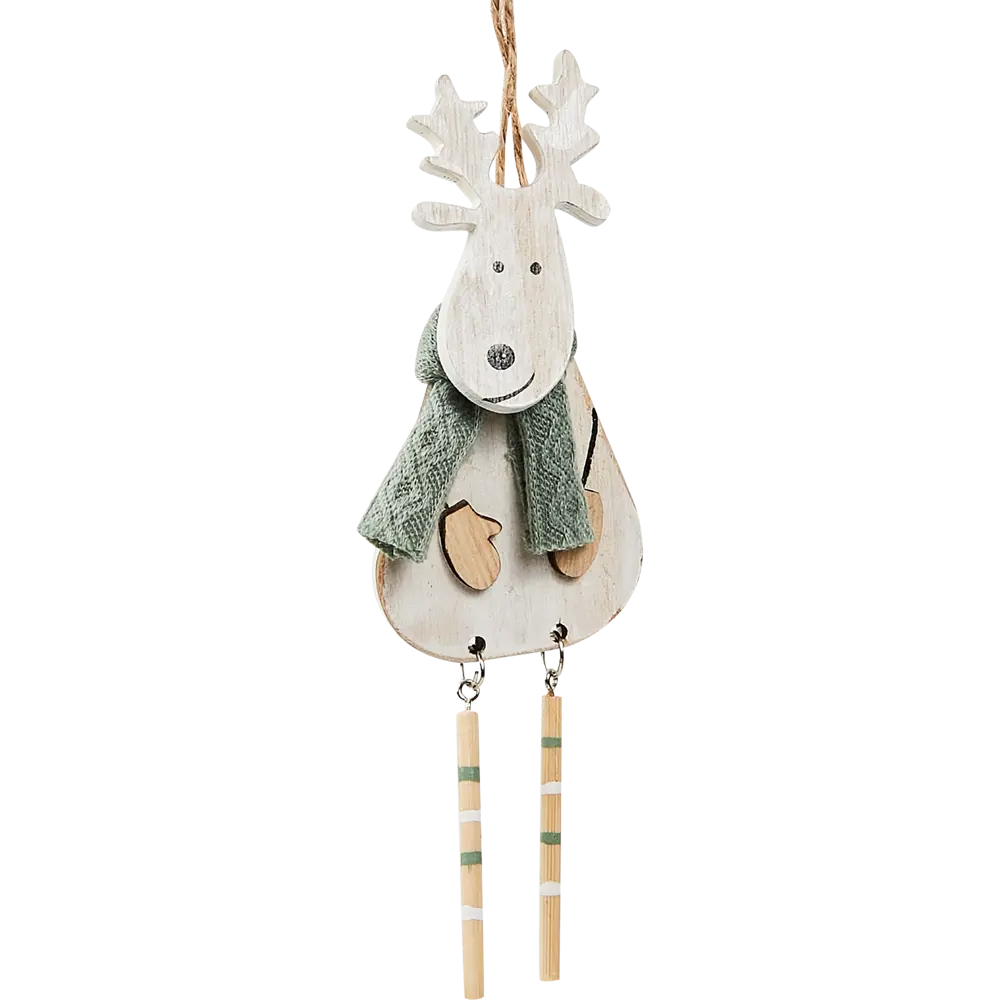 87036555 Елочная игрушка Олень 15x5 цвет белый STLM-0961453 Santreyd 