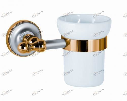 Стакан для щеток MIGLIORE Mirella ML.MRL-M060.CRDO - хром/золото 