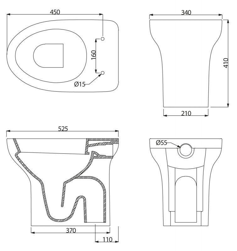 Унитаз приставной BelBagno ANTO Приставной унитаз напольный Белый BELBAGNO  Китай  - Вид №4