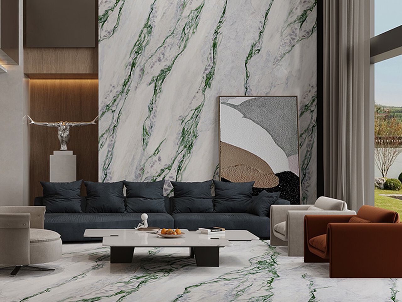 Мраморный пол / покрытие GANI MARBLE TILES CALACATTA MINT ARCH-00004364