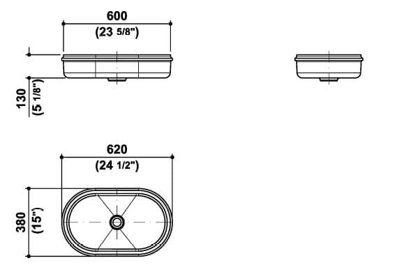 Умывальник с одной овальной столешницей из Cristalplant® Zucchetti Rise ARCH-00022627 - Вид №3