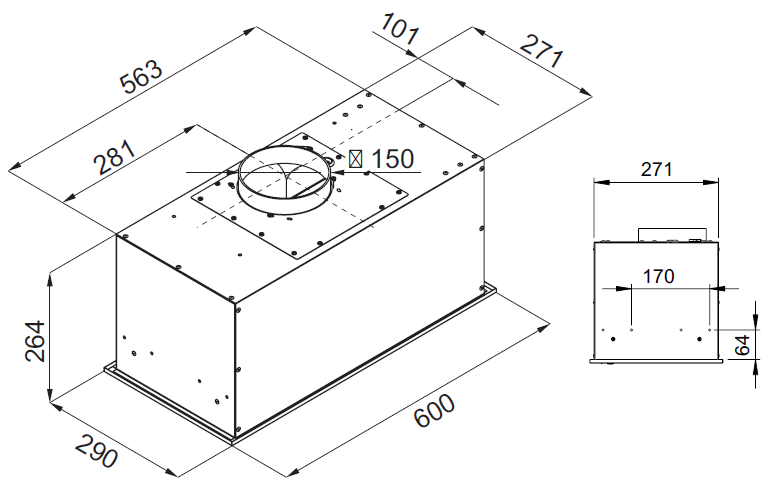 8195218 Вытяжка полновстраиваемая Kuppersberg IBOX 60 W белый/белый STDN-0149244 - Вид №16