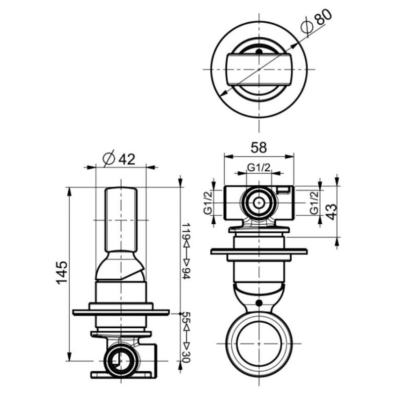 OA880101015 Смеситель для душа Webert Opera - Вид №1