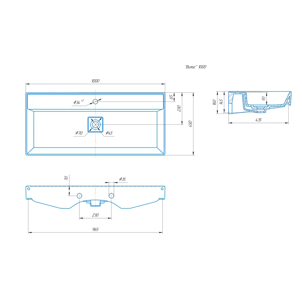 Santreyd Раковина Вилис 100 см - элегантная фарфоровая классика для ванной 83737794 STLM-0043979 - Вид №2