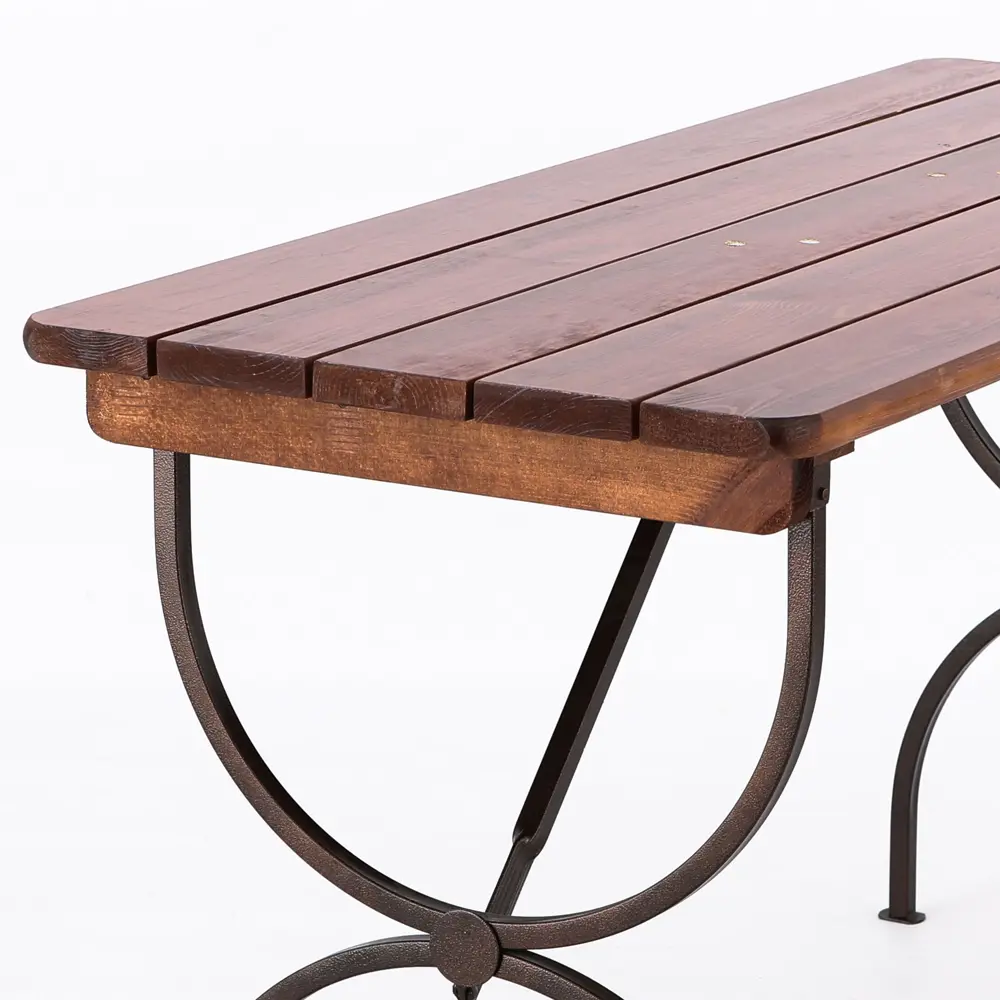 Стол садовый Naterial Тироль складной 150x60x78 см металл/дерево темно-коричневый STLM-2031511 - Вид №4