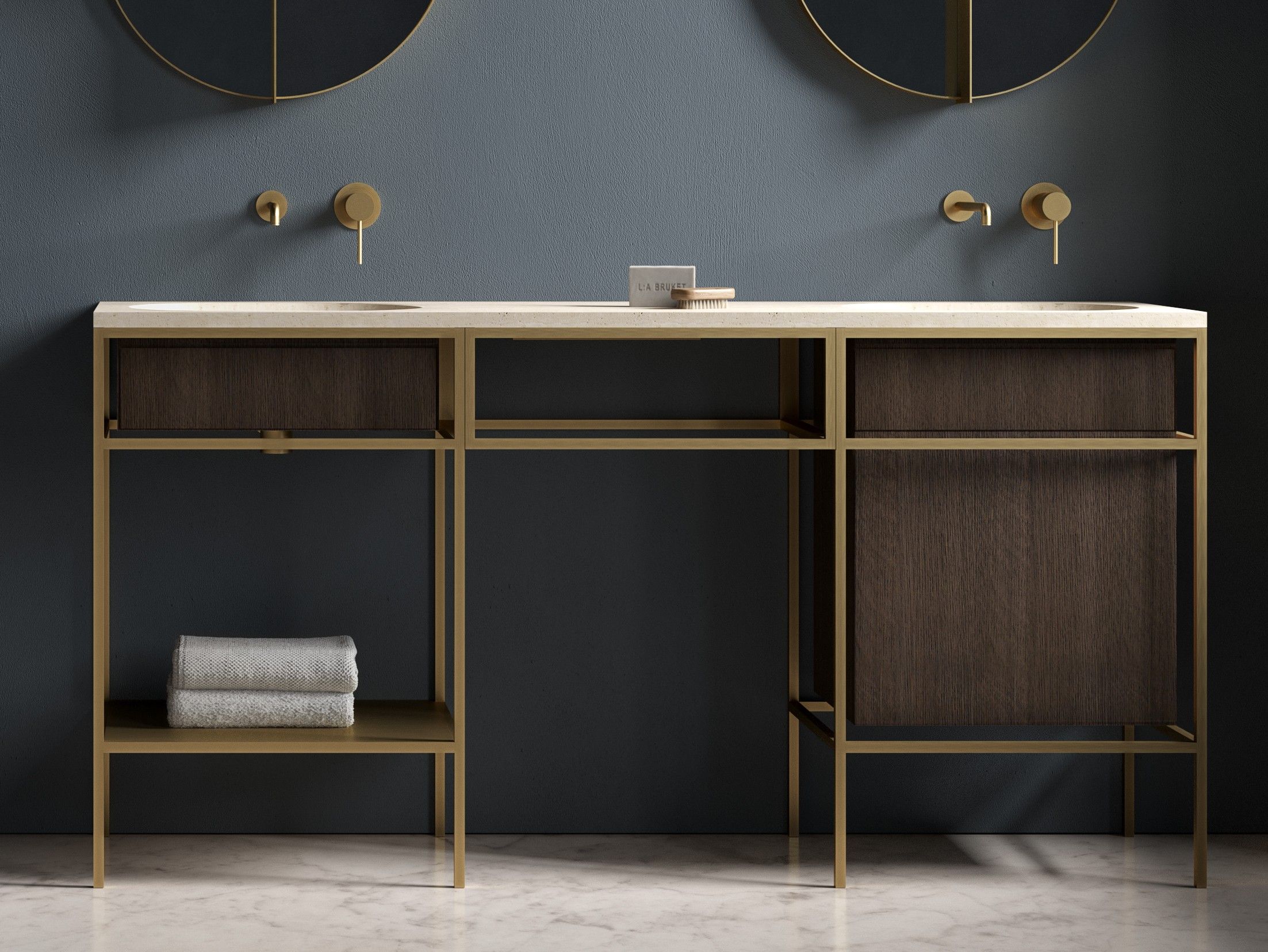 Двойной напольный умывальник с ящиками Ex.T ARCH-00050802