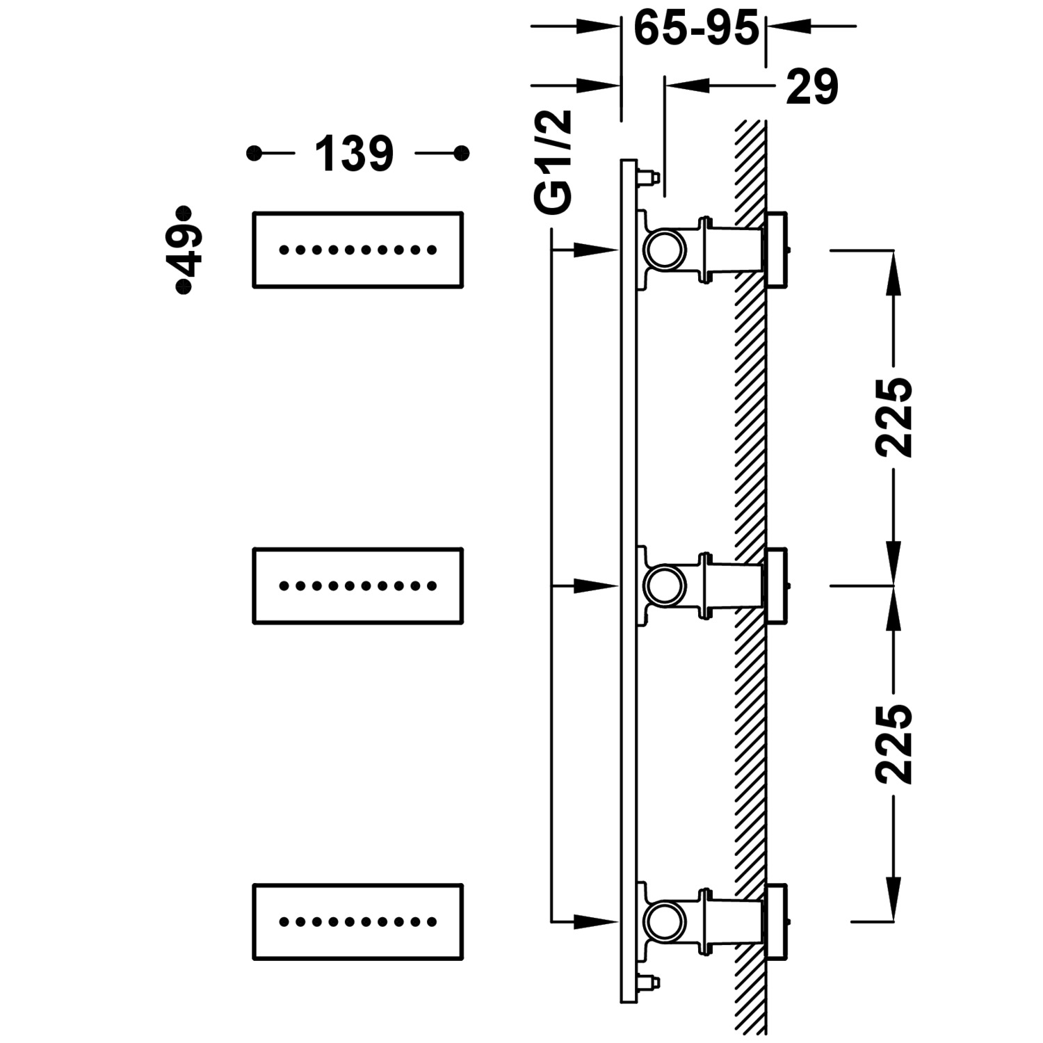 3 скрытых гидромассажных форсунки-29951505OM TRES Hydromassage - Вид №1
