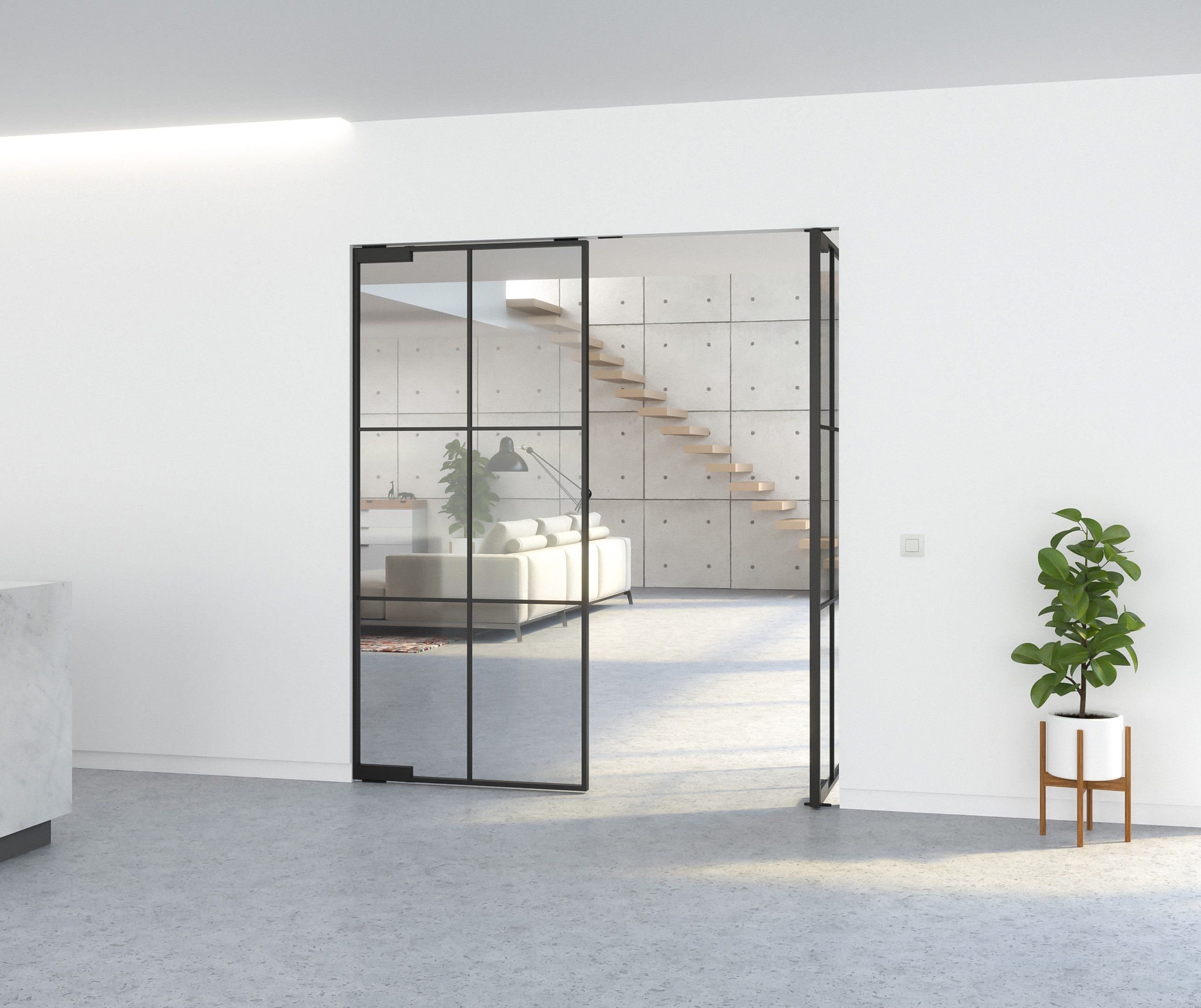 Бескаркасная алюминиевая поворотная дверь Portapivot Portapivot Door systems ARCH-00026875 - Вид №1