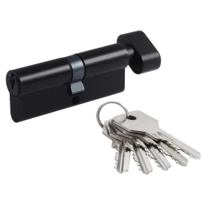 Цилиндр Нора-М STD AL ЛВ-80, 80 мм, ключ/вертушка цвет черный