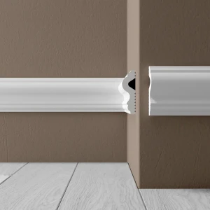 Молдинг потолочный полистирол ударопрочный Де-Багет XPS Polymer М 60 белый 18x60x2000 мм