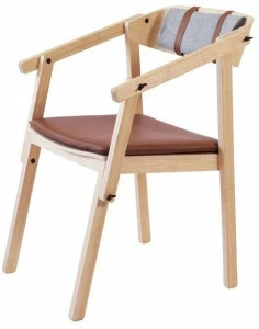 Askia Штабелируемое кожаное кресло со встроенной подушкой Atelier 1.c09.ok.mnt.lf