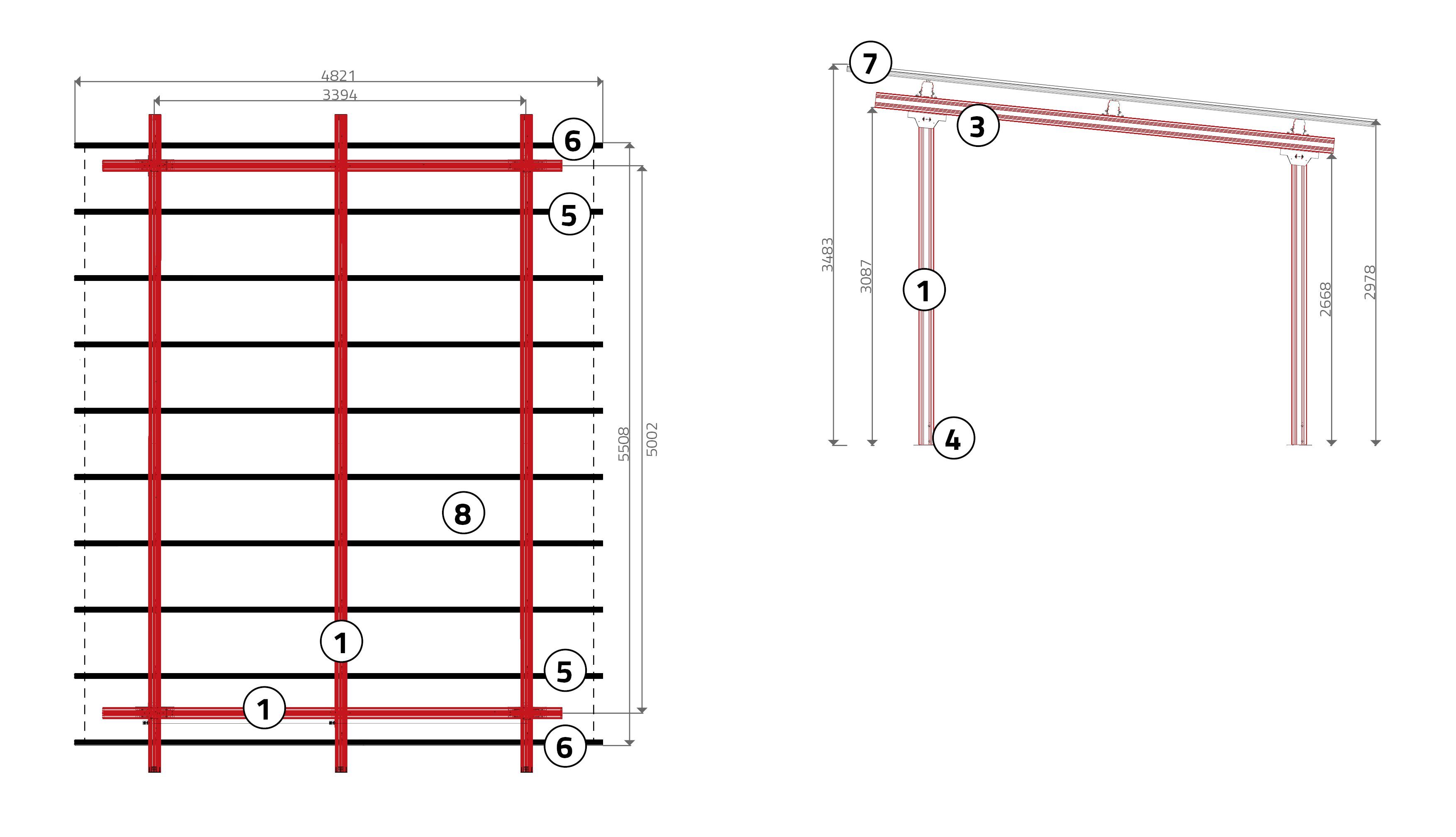 Алюминиевый навес с фотоэлектрическими модулями ECOBEL PensiTHIN-K ARCH-00057036 - Вид №2