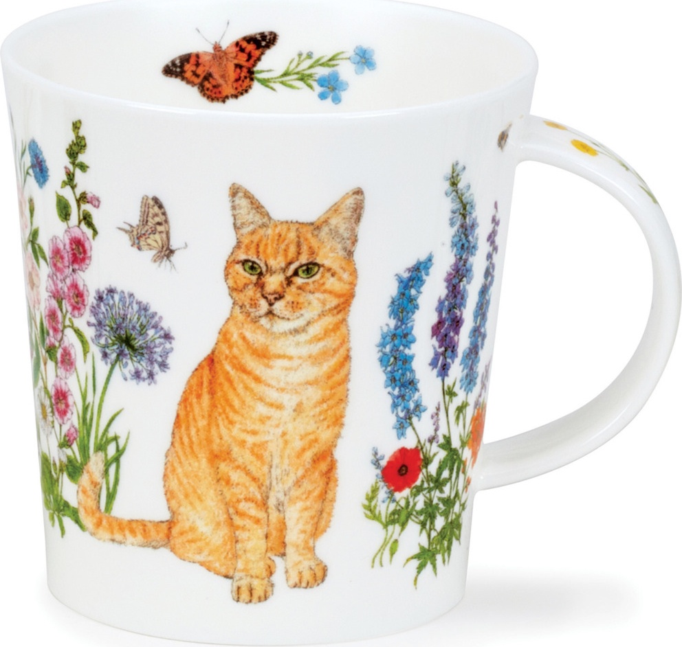 10672734 Dunoon Кружка Dunoon Рыжий кот и цветы.Ломонд 320мл, фарфор Фарфор костяной 