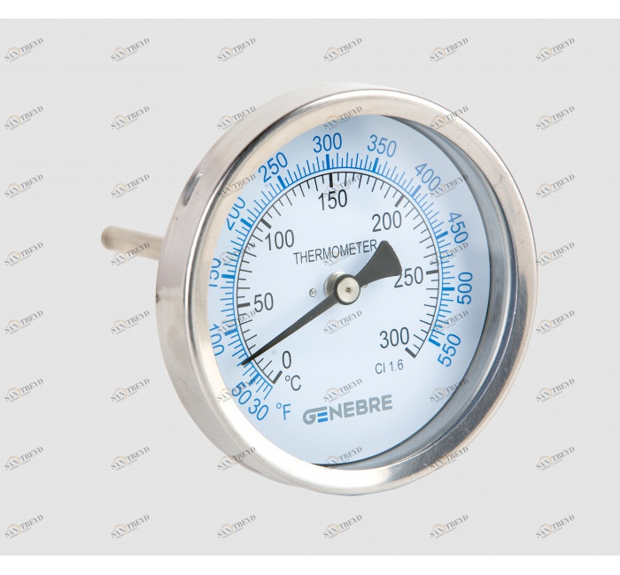 GENEBRE 8036 100 Биметаллический термометр из нержавеющей стали. Обратное соединение 
