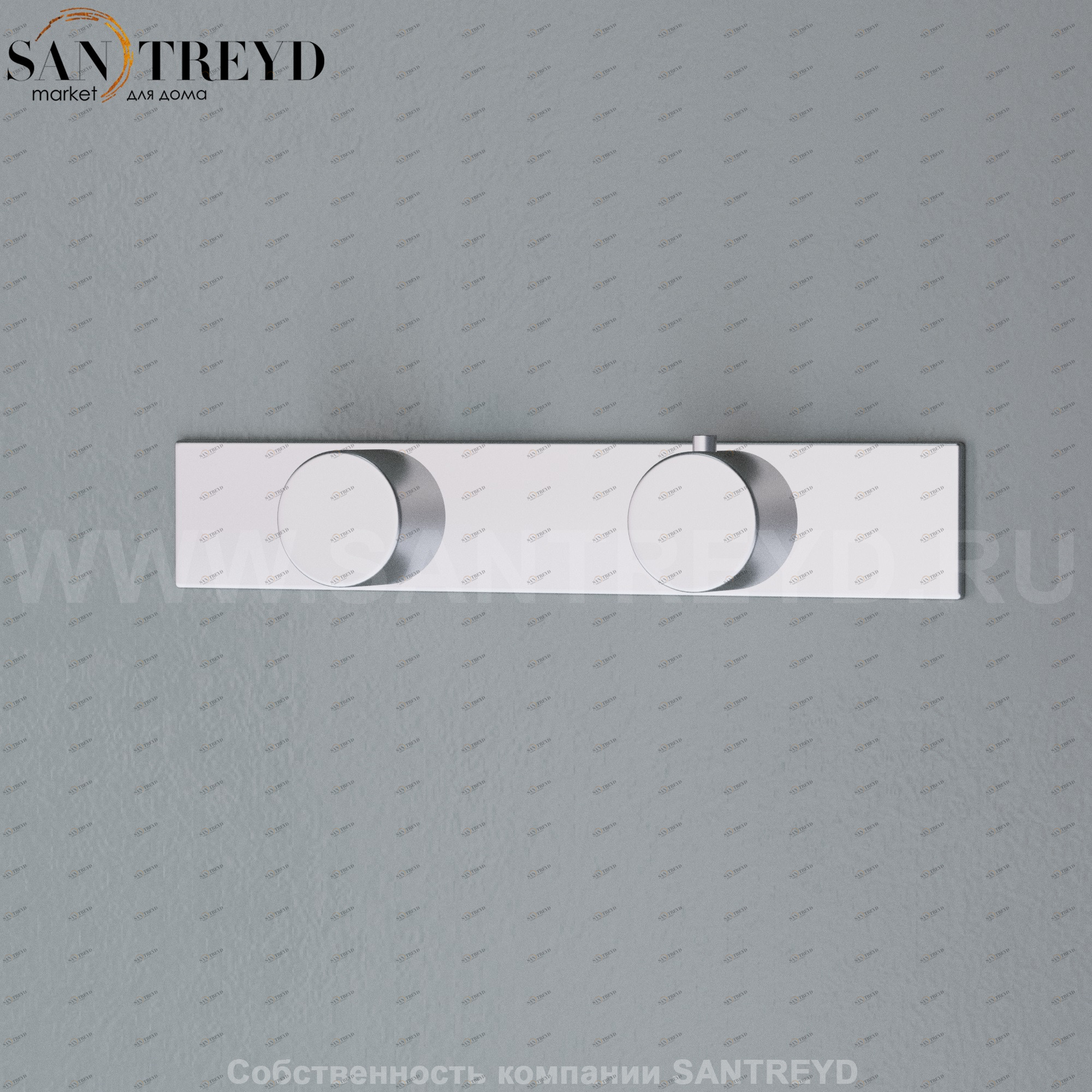 Effegibi FEELGOOD.2 Встроенный термостат с 2-мя выпусками для душа хромированный сатин CH55000139 FEEL GOOD