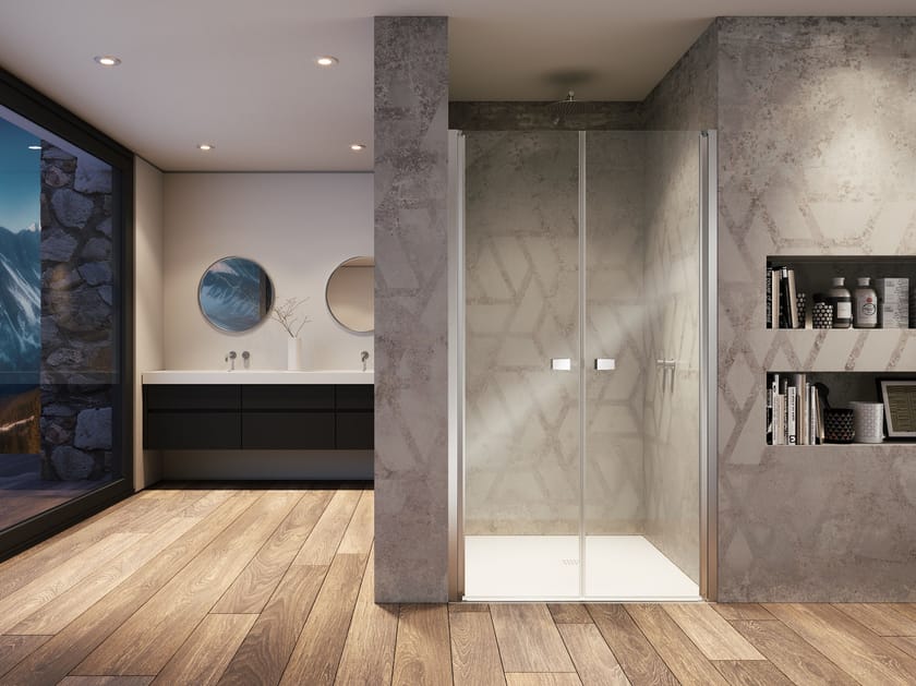 Стеклянная ниша душевая кабина с распашной дверью Provex Industrie Kombi ARCH-00126073