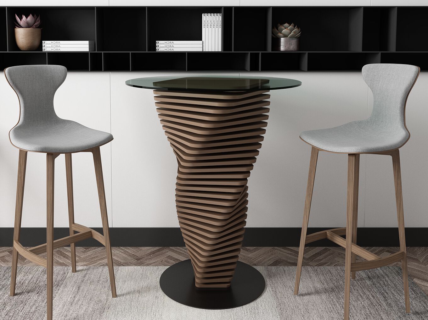 Круглый стол из дерева и стекла MYWOODREAM STANDY ARCH-00046598 - Вид №2