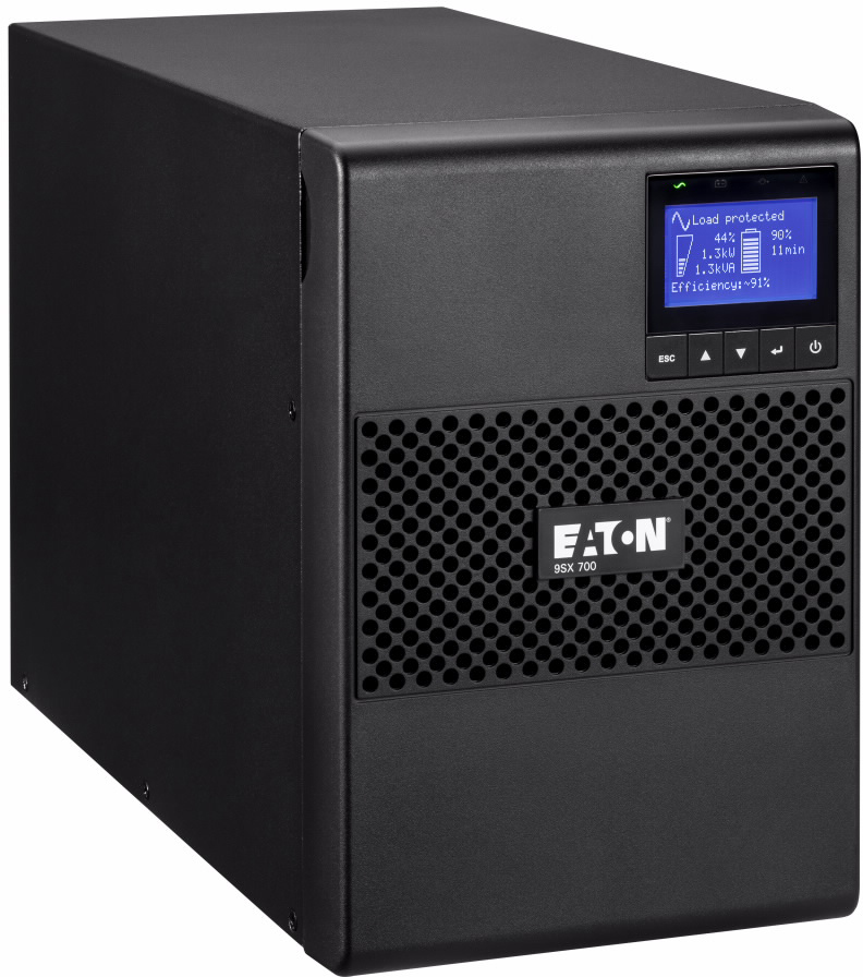 9SX700I Ups 9sx 700i, double conversion, constructive housing tower, lcd, 700va, 630w, sockets iec 320 c13 6pcs, mini-slot, usb, rs232, rpo, roo, shhghv 160kh357h252mm., weight 11.5kg., 2 year warranty. Eaton Santreyd 