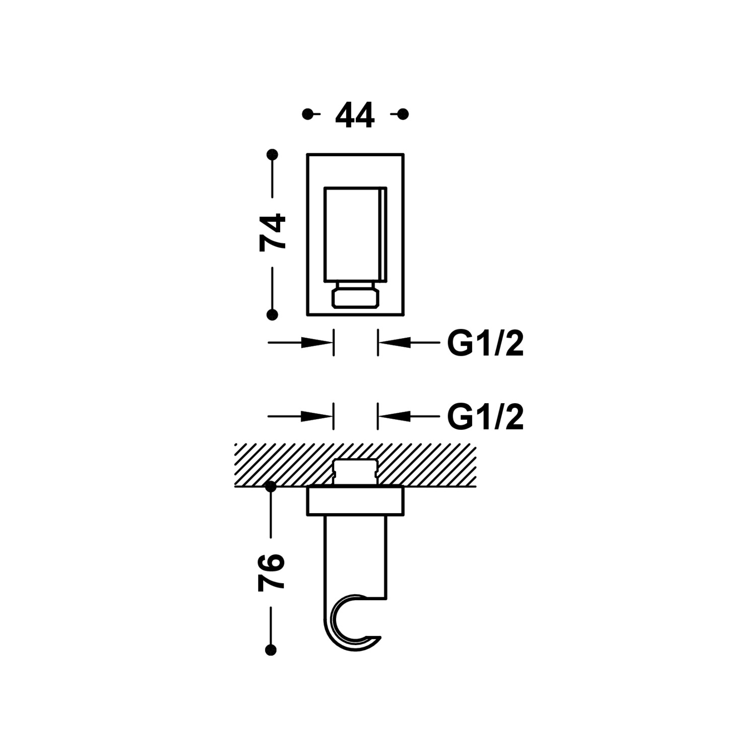 Стационарная опора с подачей воды для ручного душа и шланга-20718201BM TRES RICAMBI - Вид №1
