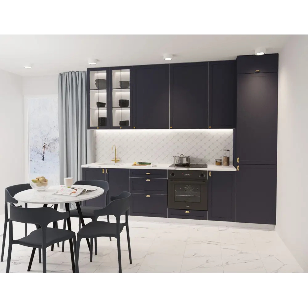 Фасад для кухонного ящика Ньюпорт 59.7x38.1 см Delinia ID МДФ цвет индиго Ньюпорт Индиго STLM-2114839 - Вид №1