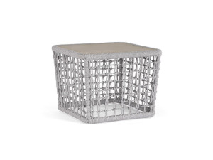 Квадратный садовый журнальный столик из веревки