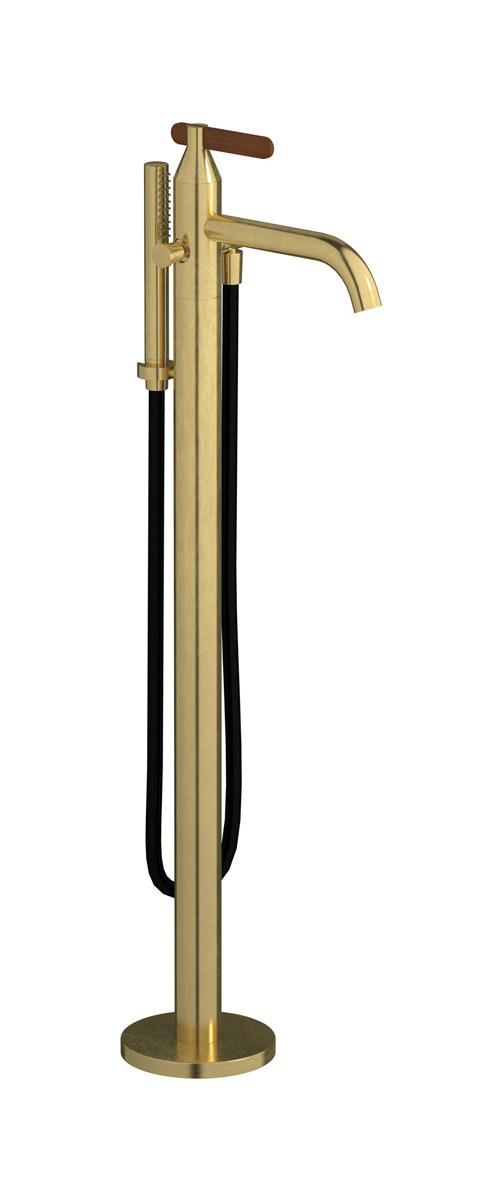 Напольный смесиель для ванны с встроенным душем. WE ARE IB ol310sr Natural Brass Soho