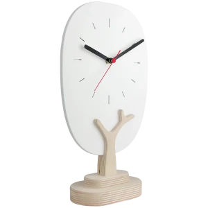 Часы настольные Troykatime Nature 90903005 прямоугольные дерево цвет белый бесшумные 17x30 см