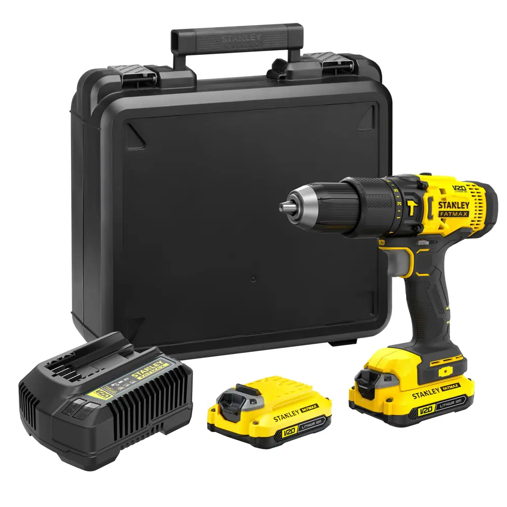 Дрель-шуруповерт аккумуляторная ударная Stanley Fatmax SCD711C2K, 18 В Li-ion 2x1.5 Ач STLM-2197938 - Вид №2