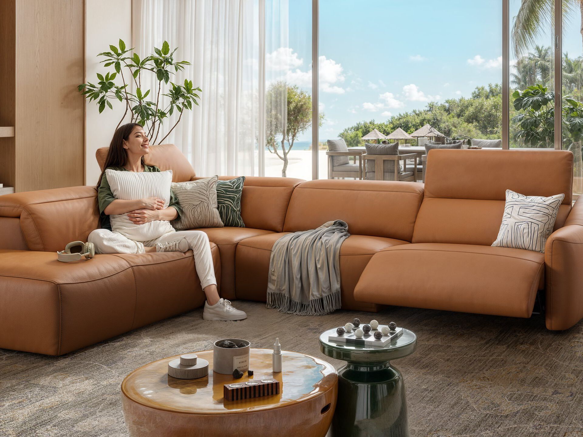 Кожаный угловой диван Sofanella Самоа ARCH-00130057 - Вид №1