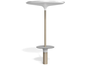 Круглый стальной стол для общественных мест с крышкой