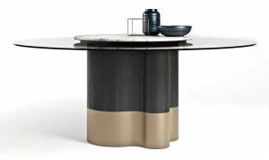 Formitalia Стол из дерева и стекла с ленивой сьюзан