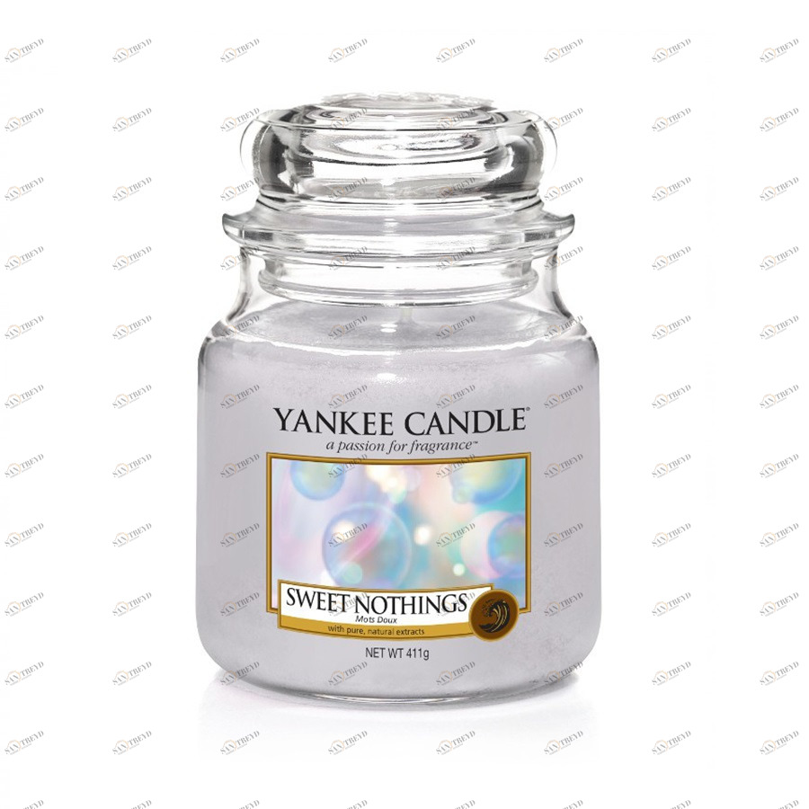 Свеча средняя в стеклянной банке "Сладость" Sweet nothings 411 гр 65-90 часов YANKEE CANDLE  268014 Фиолетовый 