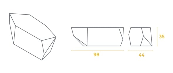 Скамья из пенопласта без спинки SIXINCH Rock ARCH-00016897 - Вид №7