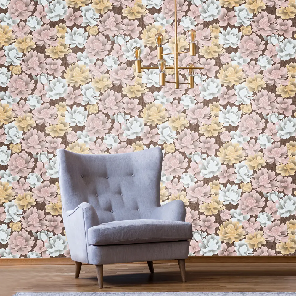 Обои бумажные Elysium Эстель коричневые 0.53 м 11644 STLM-2016564 - Вид №3