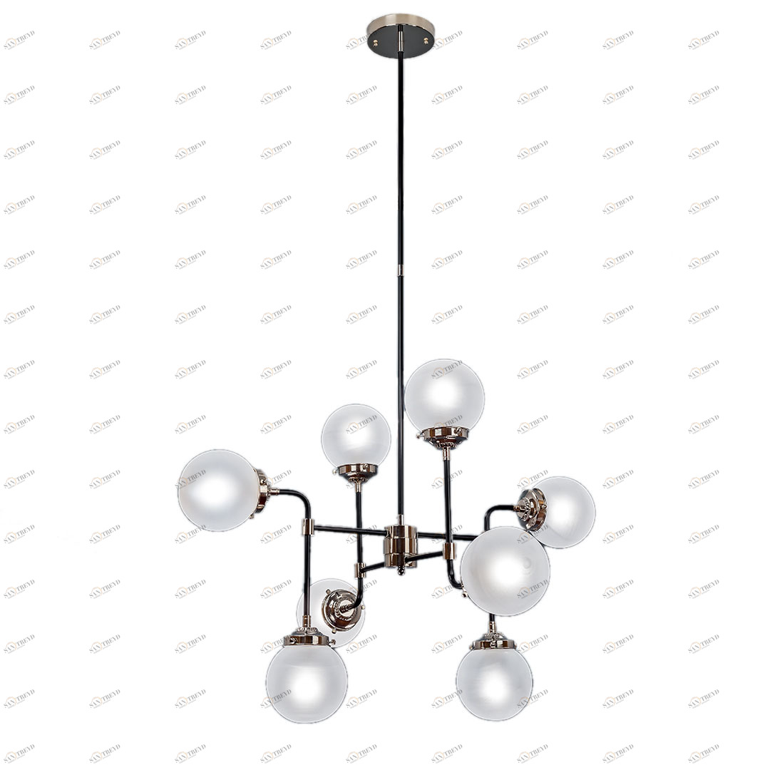 Люстра подвесная со стеклянными плафонами черно-белая Frezia Light 116022 FREZIA LIGHT ДИЗАЙНЕРСКИЕ 00-3953606 Черно-белый 