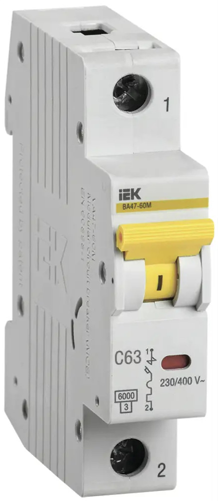 Автоматический выключатель IEK ВА47-60M с двойной защитой от сверхтоков 89162769