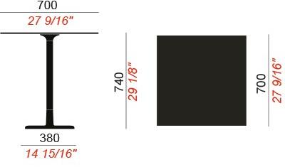 COLOS Квадратный стол из окрашенного металла и столешница из hpl Alfiere sun-id-1400929 - Вид №3