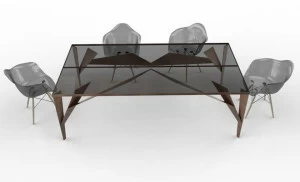 TrackDesign Прямоугольный стол из стали Corten ™ и закаленного стекла  Tt0667002