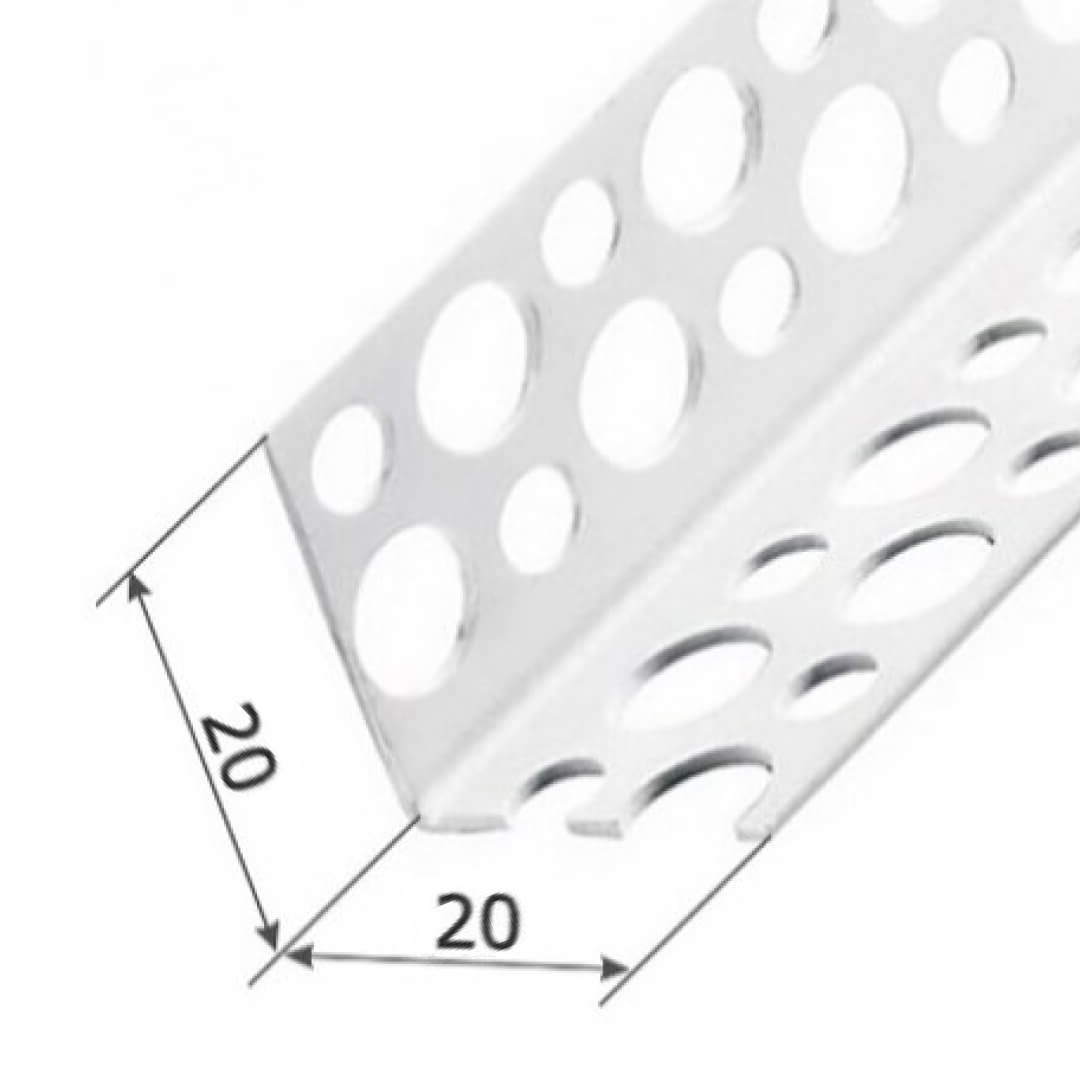 Угол перфорированный белый ПВХ 20х20х3000 (50) РСП STSR-531 STELLA 