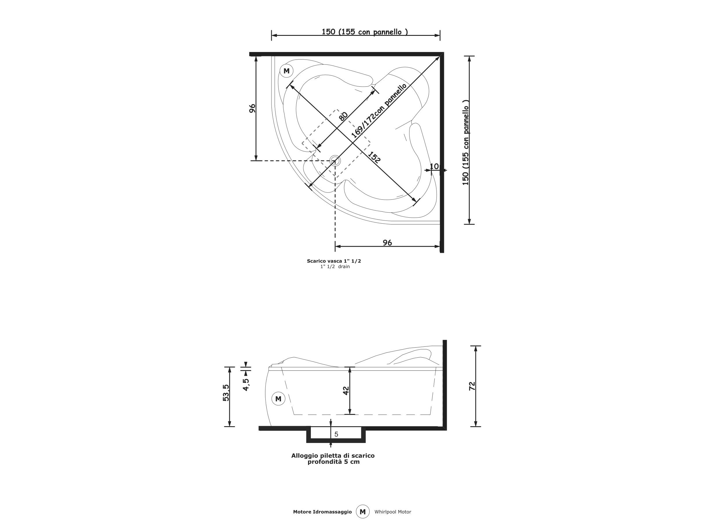 Угловая ванна с гидромассажем Gruppo Treesse мебель для ванной комнаты-угловые ванны ARCH-00025710 - Вид №1