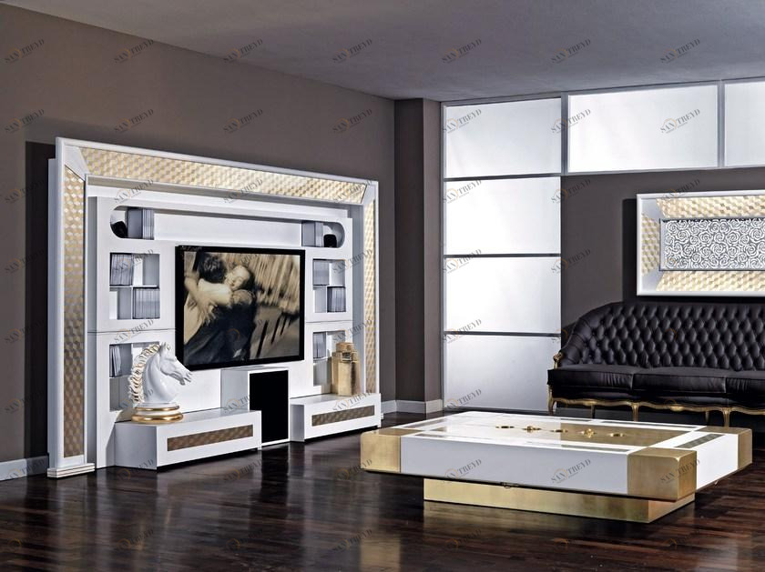 Vismara Design Оборудованная лакированная стена с тумбой под телевизор Classic sun-id-1379132