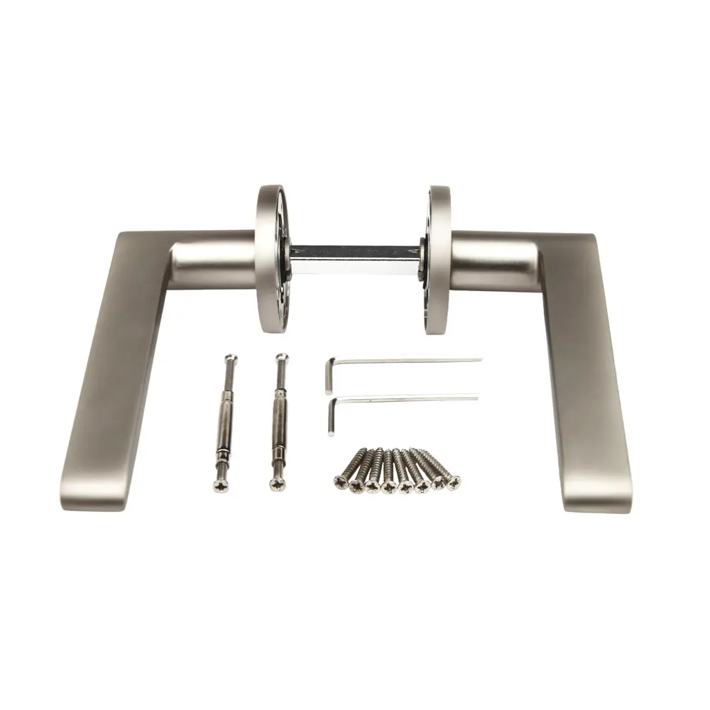 Дверная ручка на розетке KREAFORTA Кенон без запирания цвет никель STLM-2095020 - Вид №2